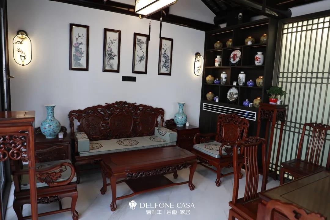 家裝案例 | 280㎡蘇州園林式巖板別墅，古典尊貴，古色古香(圖8)