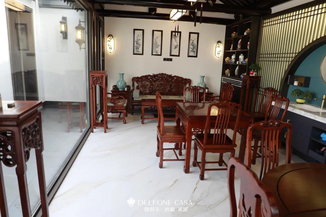 家裝案例 | 280㎡蘇州園林式巖板別墅，古典尊貴，古色古香(圖9)
